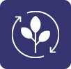 Biodiversity at Your Doorstep A blue and white icon of a plant with arrows around it.